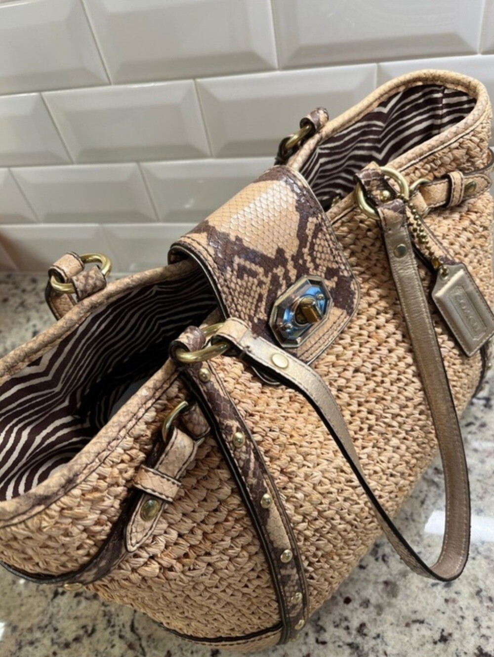 Coach Natalie Python & Raffa Tote - Picture 5 of 16